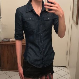 Cavalini dark blue denim button down